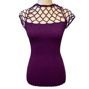 Soho Lady NWT Purple Cut Out Blouse Women OS (S-L)